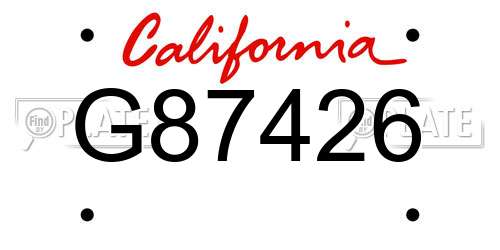 G87426 California License Plate