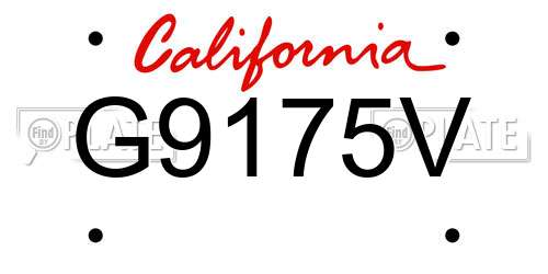 G9175V California License Plate