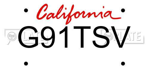 G91TSV California License Plate