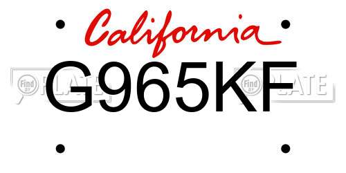 G965KF California License Plate