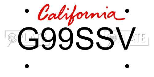 G99SSV California License Plate