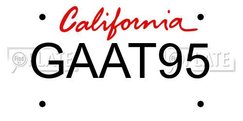 GAAT95 California License Plate