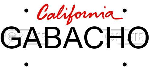 GABACHO California License Plate