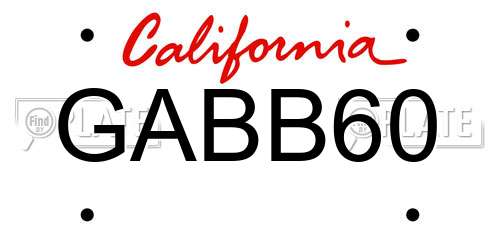 GABB60 California License Plate