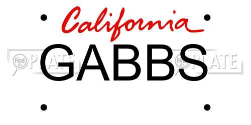 GABBS California License Plate