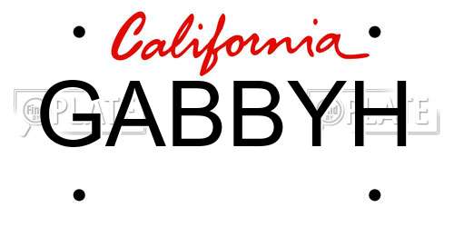 GABBYH California License Plate