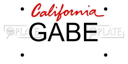 GABE California License Plate