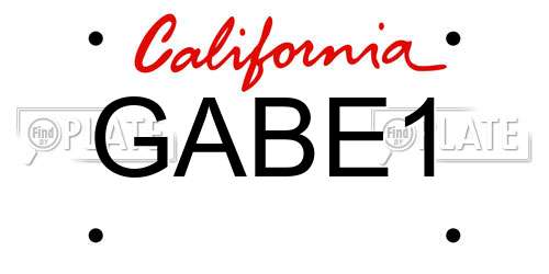 GABE1 California License Plate