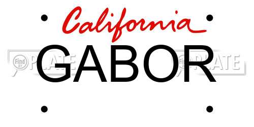 GABOR California License Plate