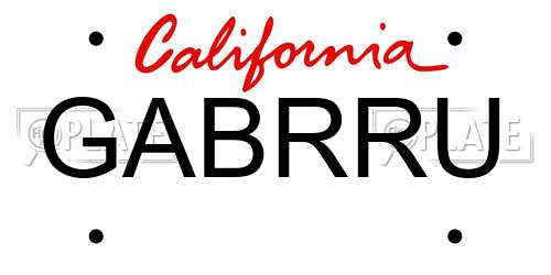 GABRRU California License Plate