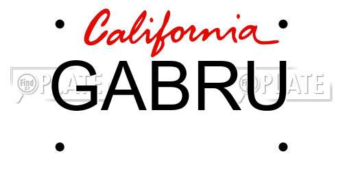 GABRU California License Plate