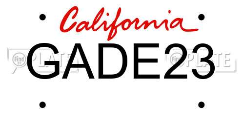 GADE23 California License Plate