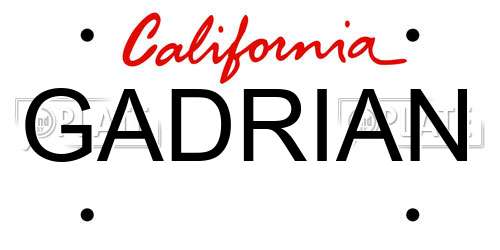 GADRIAN California License Plate
