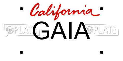 GAIA California License Plate