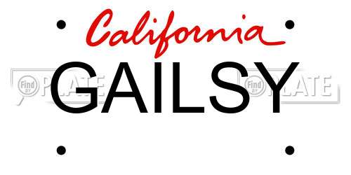 GAILSY California License Plate