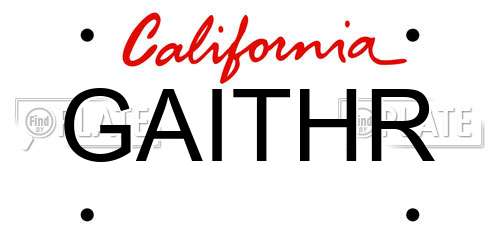 GAITHR California License Plate