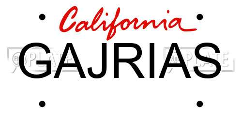 GAJRIAS California License Plate