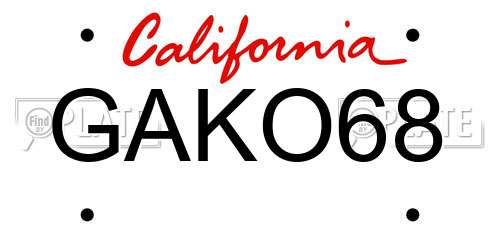GAKO68 California License Plate