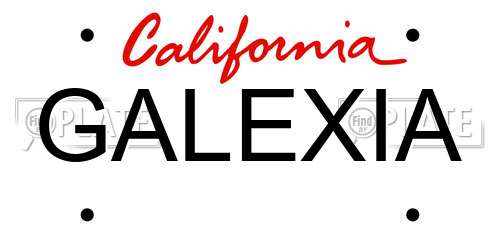 GALEXIA California License Plate