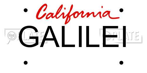 GALILEI California License Plate