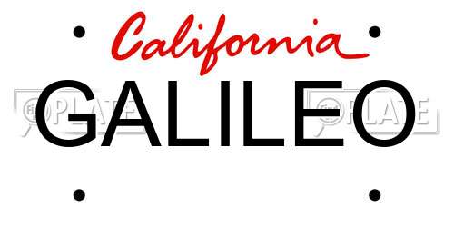 GALILEO California License Plate