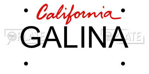 GALINA California License Plate
