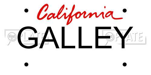 GALLEY California License Plate