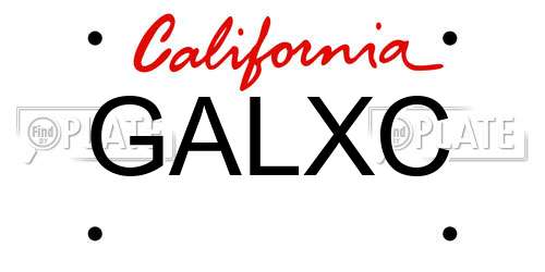 GALXC California License Plate