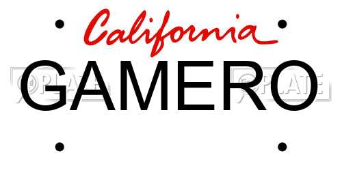 GAMERO California License Plate