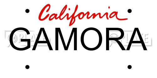 GAMORA California License Plate