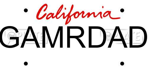 GAMRDAD California License Plate
