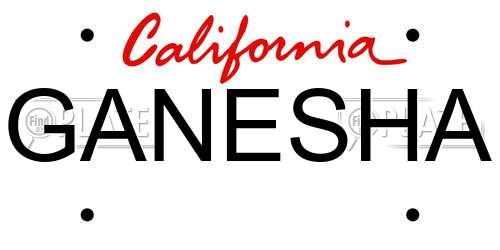 GANESHA California License Plate