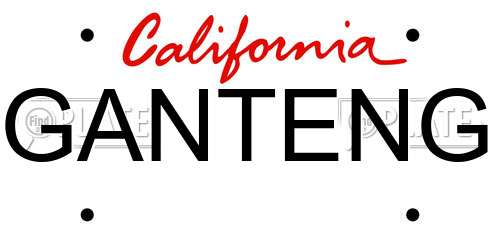 GANTENG California License Plate