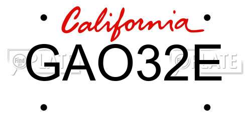 GAO32E California License Plate