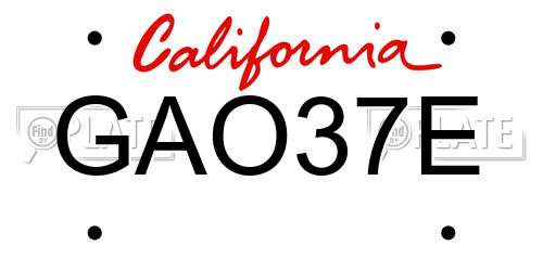 GAO37E California License Plate