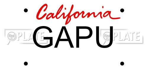 GAPU California License Plate