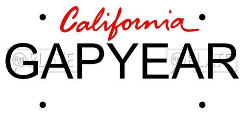 GAPYEAR California License Plate