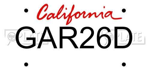 GAR26D California License Plate