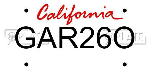 GAR26O California License Plate