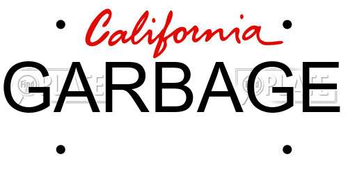 GARBAGE California License Plate