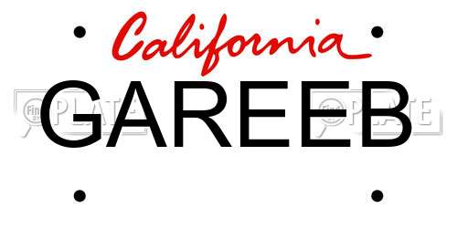 GAREEB California License Plate