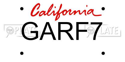 GARF7 California License Plate