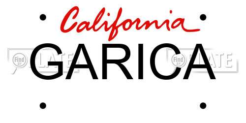 GARICA California License Plate
