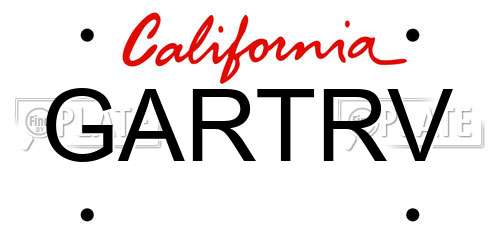 GARTRV California License Plate