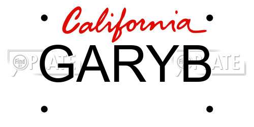 GARYB California License Plate