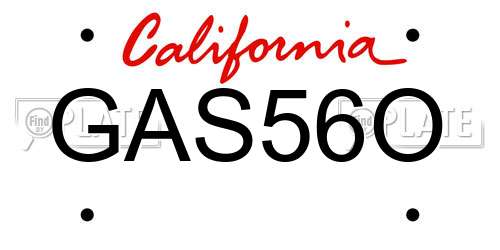 GAS56O California License Plate