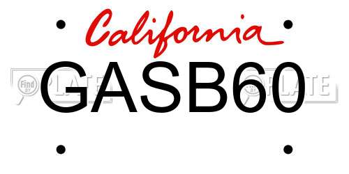 GASB60 California License Plate