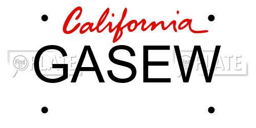 GASEW California License Plate