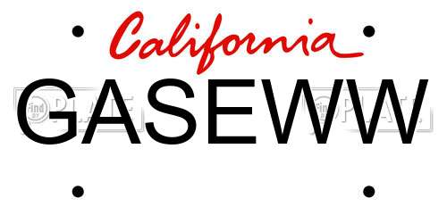 GASEWW California License Plate