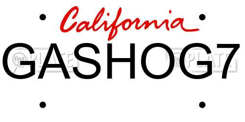 GASHOG7 California License Plate